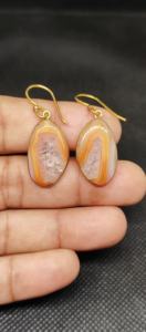 Pendientes de Ágata Natural de Botswana, Pendientes de Piedras Preciosas de Latón Hechos a Mano para Mujer - Product Image 4