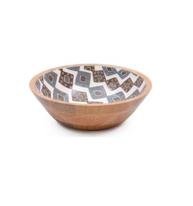 Juego de cuchara para ensaladera esmaltada de madera impresa con demanda especial Diseño redondo moderno de alta calidad en la India - Product Image 6