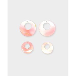Componente de Joyería: Anillo Redondo de Concha Rosa - Product Image 1