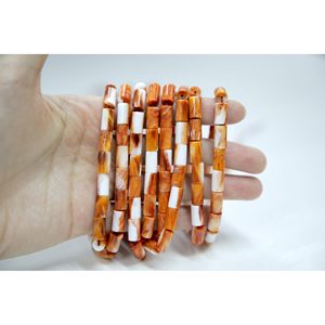 Cadena de Cuentas Sueltas de Concha de Ostra Espinosa para la Fabricación de Joyas - Mezcla de Hueso de Coral Ovalado Blanco - Product Image 3