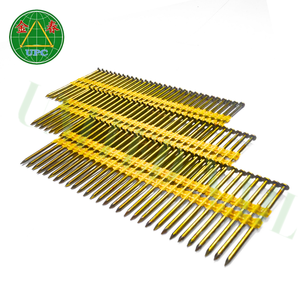 Clous de charpente en acier de 21 degrés, 3'' x 0,131, tige lisse, revêtement jaune, pour cloueuses, pour projets de charpente, en provenance du Vietnam - Product Image 1