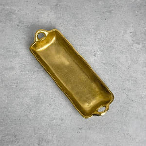 Bandeja Redonda de Metal Dorado, Simple y Larga, Apta para Lavavajillas, Hecha a Mano, para Eventos Especiales, Uso Diario, Decoración del Hogar, Venta al por Mayor en India - Product Image 1