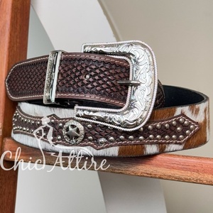 Ceintures en cuir de vachette Western scintillant de créateur Vente en gros de haute qualité cristal unisexe diamant strass usiné à la main cristal - Product Image 1