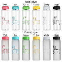 Bouteille d'eau en plastique de 500ml My Bottle Style Tasse à boisson givrée portable réutilisable avec couvercle à vis Bouteille d'eau en PET pour l'école de voyage