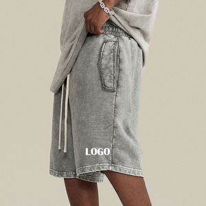 กางเกงขาสั้นเล่นเหงื่อของผู้ชายมาใหม่ไซส์พิเศษแบบวินเทจผ้าเกล็ดปลากางเกงขาสั้นใส่วิ่งผ้าเฟรนช์เทอร์รี่สีพื้นแบบลำลองผลิตตาม2025 - Product Image 6