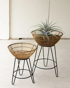 Handcrafted Design Rattan Planter <b>Basket</b> Indoor and Balcony Decoration Flower <b>Pots</b> Mini <b>Plant</b> Containers - Product Image 3