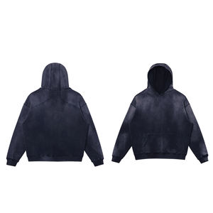 Sweat à capuche délavé au soleil pour homme, design personnalisé, mode streetwear, 100% coton, lourd, doux et confortable, coupe ample - Product Image 6