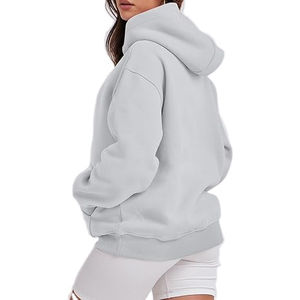 Sudadera con capucha informal para mujer al por mayor ODM/OEM, ropa de calle de peso pesado personalizada, sudaderas con capucha transpirables antipilling para mujer - Product Image 4