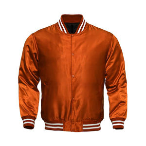 Chaqueta universitaria de satén personalizada a la moda, bombardero de béisbol OEM, ropa de abrigo Unisex para hombres y mujeres, estilo de moda callejera de alta calidad - Product Image 1