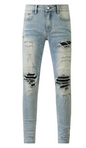 Custom Denim Jeans Pants Letters With Embroidery Patch Loose Jeans Street Wear Acid Wash Jeans <b>Trousers</b> <b>for</b> <b>Men</b> - Product Image 3