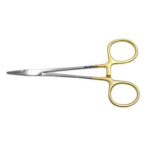 Instrumentos quirúrgicos de acero inoxidable, fórceps para sala de cirugía médica, mordazas de carburo de tungsteno dentadas, soporte de aguja Halsey de 13 Cm - Product Image 1