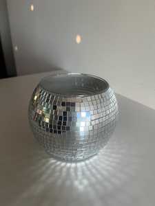 Jardinière en forme de boule de disco avec grand miroir argenté, pour intérieur et extérieur, vase bohème, bureau à domicile, balcon, patio, salle de table - Product Image 4