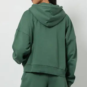 เสื้อฮู้ดครอปดีไซน์ทันสมัย ราคาถูกสำหรับผู้ซื้อจำนวนมาก / เสื้อผู้หญิงคุณภาพสูง บริการ OEM พร้อมโลโก้ที่ปรับแต่งได้ - Product Image 5