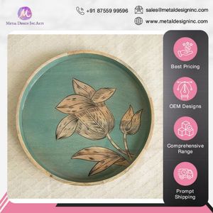 ถาดเสิร์ฟทรงกลมพิมพ์ลายไม้มะม่วงสำหรับร้านอาหารโรงแรมและบ้าน - Product Image 4