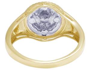 Bague en argent sterling S925 plaqué or jaune tête de lion visage Moissanite diamant rond glacé pour hommes - Product Image 5