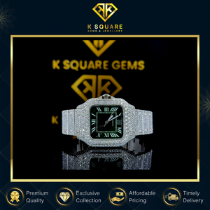 Nouvelle montre de luxe à mouvement automatique à quartz, résistante à l'eau, VVS, unisexe, en acier inoxydable, avec diamants en moissanite - Product Image 6