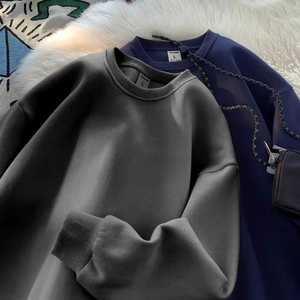 Fabricants de vêtements pour hommes, sweat-shirts personnalisés, nouveau sweat-shirt uni d'hiver, simple, tendance, ample, col rond, manches longues - Product Image 5