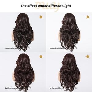 Annie C-DWY Pre-Cut T-Part Long Curly Synthetic <b>Wig</b> with Light <b>Brown</b> Lace - Product Image 4