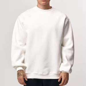Sweat-shirt à capuche à col rond surdimensionné en relief 3D pour hommes, étiquette personnalisée, motif de lettres brodées, sweat-shirt d'automne - Product Image 1