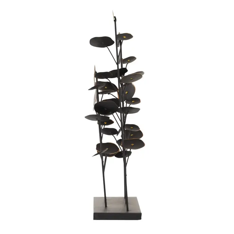 Escultura de metal floral durável para decoração de casa, escultura de metal para sala de estar, mesa de metal de alta qualidade com aparência vintage