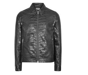 <b>jacket</b> for <b>men</b> <b>Sheepskin</b> Trendy Style Custom Made Crocodile Skin Texture Leather <b>Jacket</b> For <b>Men</b> Winter Season Fashion OEM - Product Image 5