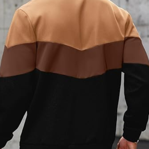 Blazer de tailleur décontracté à 2 boutons en faux cuir pour homme Vestes Letterman à col cranté et col montant en tissu - Product Image 5