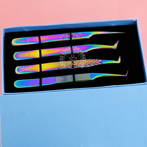 แหนบต่อขนตาแบบแยกเป็นเส้นใยทำจากสเตนเลสสตีลจากรัสเซียมีปลาย45 90องศาฉลากส่วนตัว - Product Image 1