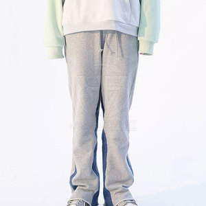 Everyday Fashion Soft Cotton Blend Elastic Waist Relaxed Leg Versatile Casual Trousers Smooth Easy <b>Men</b> Flared <b>Sweat</b> <b>Pant</b> - Product Image 3