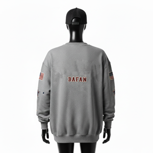 Sweat-shirt oversize pour femme en coton et polyester, polaire doux brossé gris, logo brodé personnalisé, respirant - Product Image 5