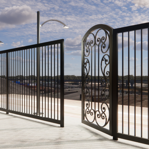 Puertas decorativas de jardín de hierro forjado con paneles personalizados, construcción metálica duradera y diseños elegantes para cualquier entorno de paisaje - Product Image 4