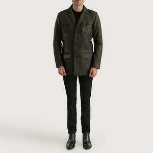Ray Cutler <b>Green</b> <b>Leather</b> <b>Blazer</b> - Product Image 3