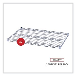 Alera ALESW583624SR Industrial 36 In. X 24 In. Standing Type <b>Wire</b> Shelving Extra <b>Wire</b> <b>Shelves</b>-Silver (2-Piece/Carton) - Product Image 3