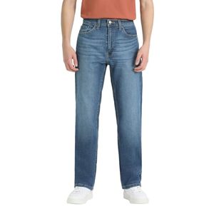 Jean slim élastique en denim pour homme, décontracté, avec fermeture éclair, poches, délavage foncé, respirant, en polyester/coton, couleur unie, automne - Product Image 1