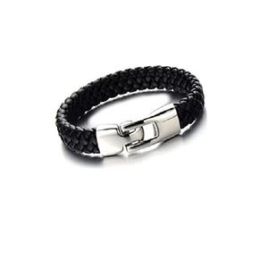 Nueva joyería de cuero Vintage, pulsera de cuero trenzado marrón Punk para hombres, pareja ancha, pulsera para hombres, brazaletes de moda, regalos - Product Image 6