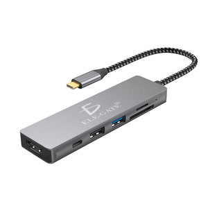 Hub Adattatore 6-in-1 in Lega di Alluminio con USB 3.0 Tipo-C, Trasferimento Dati ad Alta Velocità 5Gbps, HDMI 4K 60Hz, Ethernet e Interfaccia SD - Product Image 3