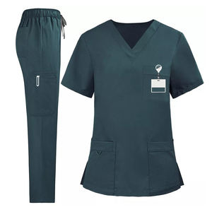 Uniforme médico de varios bolsillos con cuello en V para hombres y mujeres de etiqueta privada en varios colores - Product Image 4