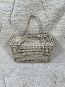 Cesta de Almacenamiento de Hojas de Palma Marroquíes Hechas a Mano al por Mayor, Cesta Tejida Natural con Asa para Ropa, Ecológica y Ahorradora de Espacio para el Hogar - Product Image 4