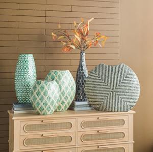 Décoration d'intérieur Vase de table moderne de luxe grand format en mosaïque d'os incrusté de nacre Vases d'intérieur et d'extérieur - Product Image 5