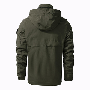 Veste bomber grise matelassée d'hiver légère pour l'extérieur avec logo personnalisé, bande latérale rouge, taille plus pour hommes - Product Image 4