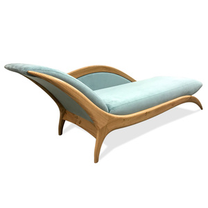 Chaise Lounge goupho hecho de madera maciza de teca cubierta con espuma y tapicería para uso interior y exterior - Product Image 2