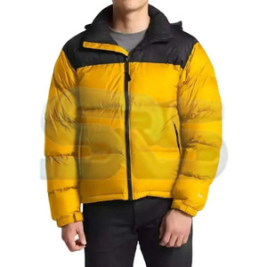 Veste bouffante à bulles avec logo personnalisé pour hommes, veste d'hiver en toile imprimée de haute qualité, épaisse, chaude et ajustée - Product Image 1