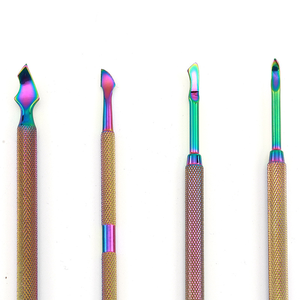 Dissolvant de vernis à ongles de différentes couleurs, outils de beauté pour cuticules, pousse-cuticules en acier inoxydable, pousse-cuticules professionnel argenté - Product Image 6