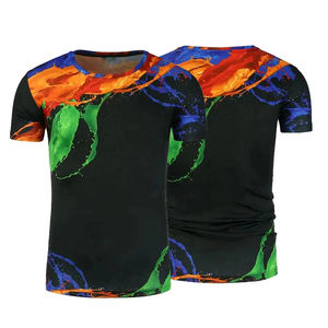 T-shirt à manches courtes pour hommes, à imprimé logo personnalisé, à la mode, taille USA - Product Image 1