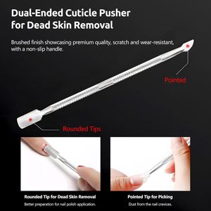 Kit d'outils de manucure durables en acier inoxydable Pince à cuticules et coupe-cuticules pour la beauté des peaux mortes et poussoir à cuticules - Product Image 4