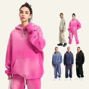 Sudadera con capucha lavada personalizada sin cuerdas de gran tamaño French Terry sudaderas de alta calidad para hombres Sudadera con capucha de peso pesado desgastada Vintage - Product Image 6