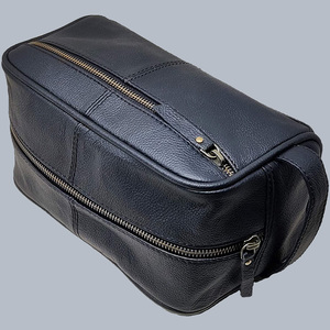 Factory Wholesale Men's <b>Travel</b> for Toiletry Organizer <b>Bag</b> PU Leather Cosmetic Pouch Case for Storage - Product Image 6