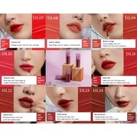 Kit de brillant à lèvres hydratant coréen noir rouge pour femmes DL07 2 couches de velours très pigmenté fauvisme rouge finition velours forme de gel