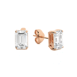 Pendientes con Diamantes Cultivados en Laboratorio, Corte Esmeralda, 1 Quilate, por ATYANTA JEWELS - Product Image 3