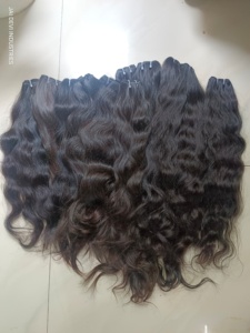 Extensiones de cabello humano virgen sin procesar de templo indio 100% de la mejor calidad para mujeres Cabello negro natural Premium de un donante - Product Image 3