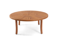 Ensemble de salle à manger rond en bois d'acacia royal Design moderne pour le jardin ou la terrasse Utilisation extérieure Meubles de restaurant durables